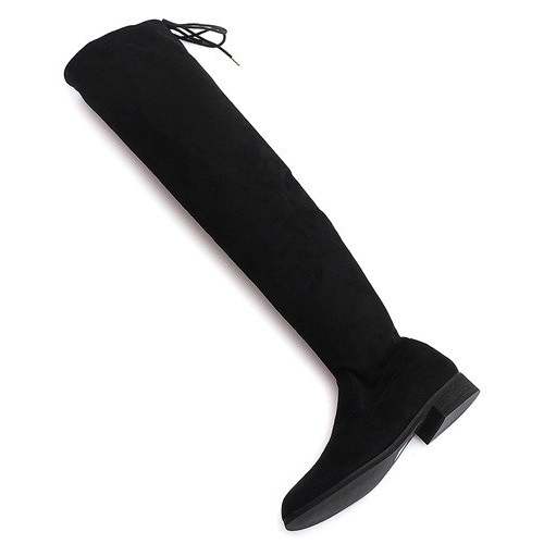 Vysoké semišové boty Lycra 3037 Black bílý