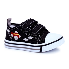 Le Scarpe Černé dětské tenisky Nimalo se suchým zipem černý