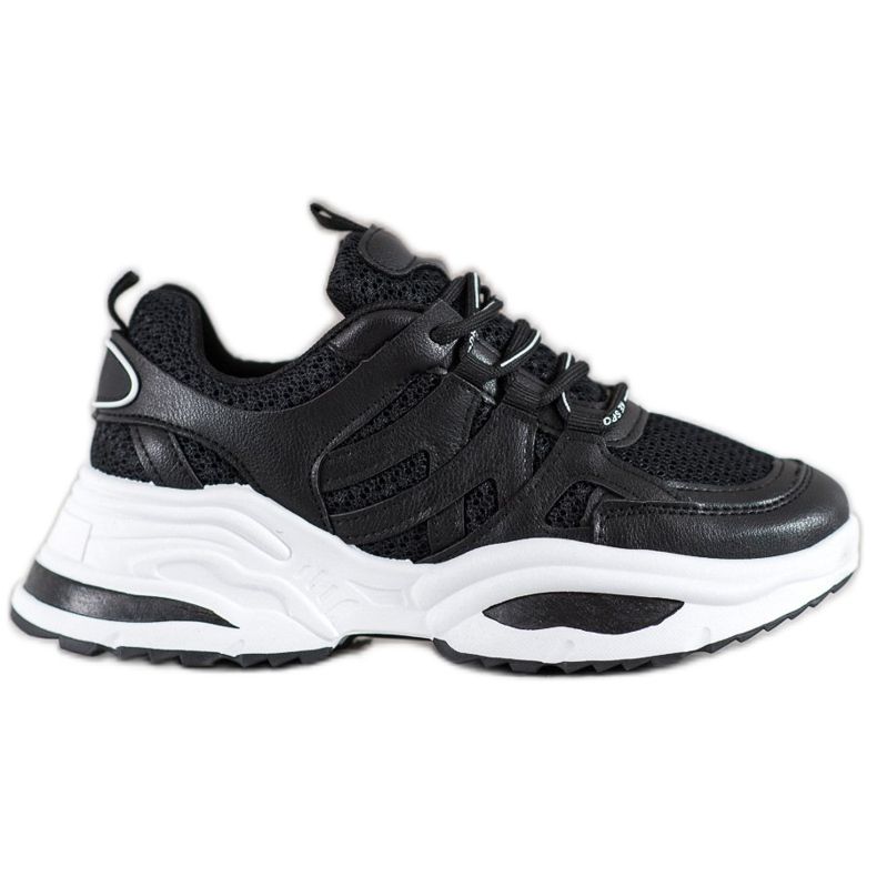 SHELOVET Pohodlné černé tenisky černá