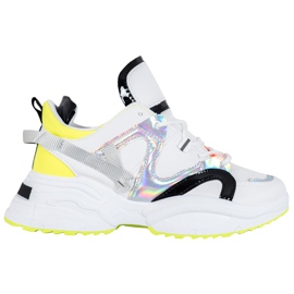 Weide Módní tenisky bílý černý šedá žluť