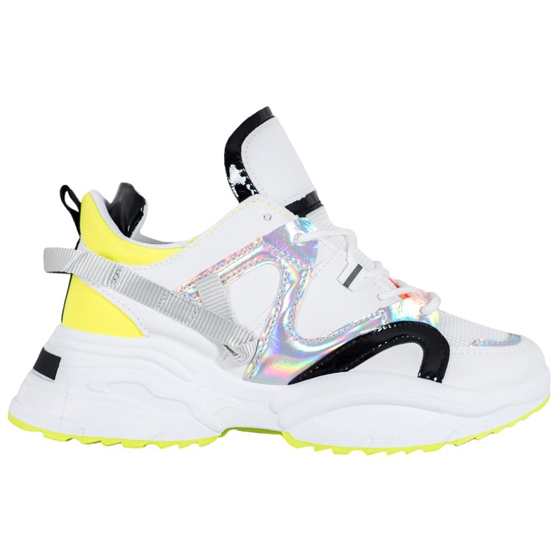 Weide Módní tenisky bílý černá šedá žlutá