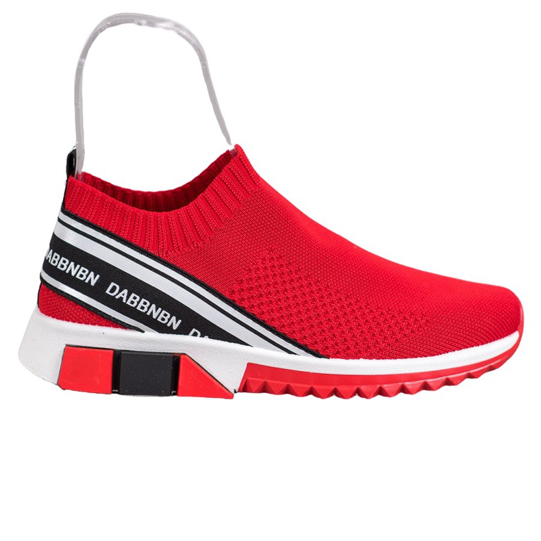 SHELOVET Textilní sportovní obuv bílý černá červené