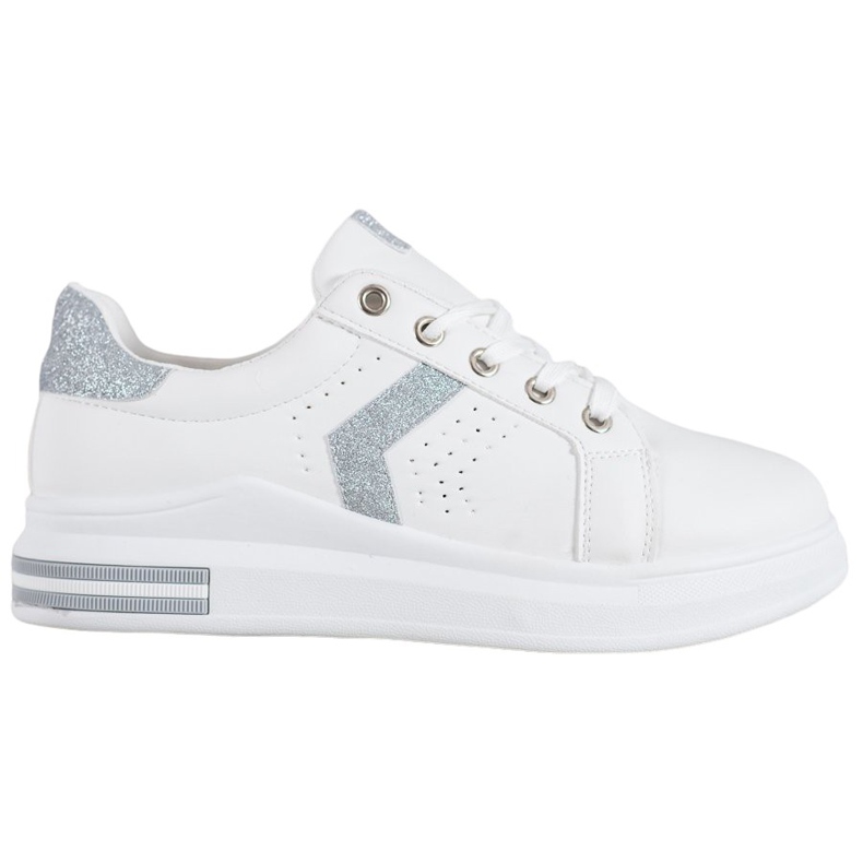 SHELOVET Tenisky s třpytivými vložkami bílý šedá
