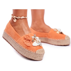 PS1 Dámské espadrilky na platformě Denver Orange Orange pomerančový