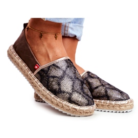Dámské espadrilky, hnědá pletená podrážka Big Star FF274A515 hnědý Dámské espadrilky, hnědá pletená podrážka Big Star FF274A515 hnědý