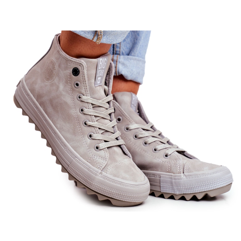 Dámské tenisky Big Star High Warm Grey GG274070 šedá