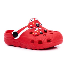 PB2 Dětské pantofle Pěnové Crocs Red Cars Bruno červený