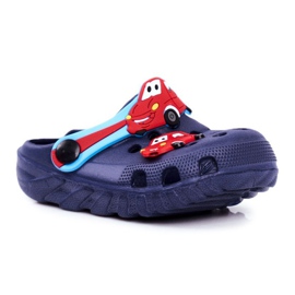 PB2 Dětské pantofle Pěnové Crocs Navy Blue Cars Bruno námořnická modř