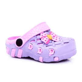 NEWS Dětské pantofle Pěnové Crocs Violet Bow Susan fialová