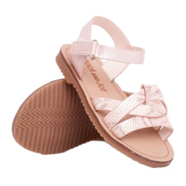 FRROCK Dětské sandály se suchým zipem pro dívky Pink Lilo růžový žluť