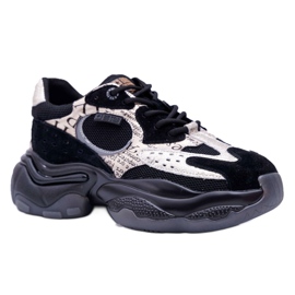 Dámské sportovní boty Big Star od Daniel Lopez černé a zlaté FF274A524 černá žlutá