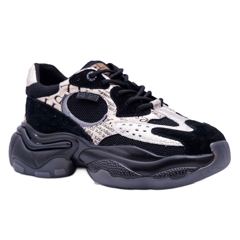 Dámské sportovní boty Big Star od Daniel Lopez černé a zlaté FF274A524 černá žlutá