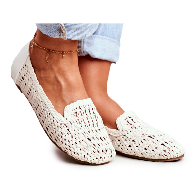 Dámské balerínky Lu Boo pletené bílé 4Ever bílý