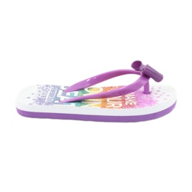 American Club Dívčí žabky, fialové flip -flops s lukem fialový