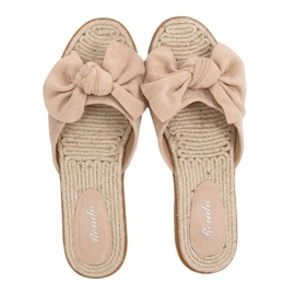 Dámské béžové pantofle espadrilky YT-98 Beige Ii Žánr béžový Dámské béžové pantofle espadrilky YT-98 Beige Ii Žánr béžový