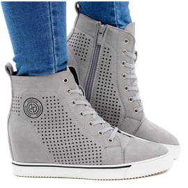 Dámské tenisky Lu Boo High Openwork Grey Xenia šedá