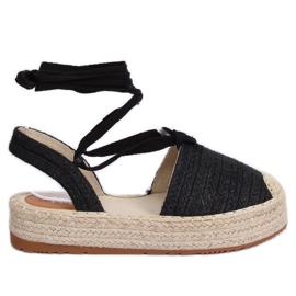 Černé sandály pro ženy espadrilky TU139P Black černý
