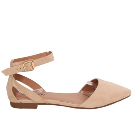 Balerínky se zapínáním béžová CL73P Beige II Quality béžový