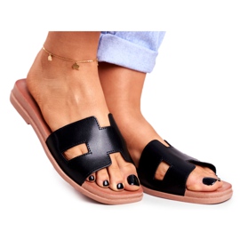 BUGO Dámské černé geometrické pantofle Theodora černý