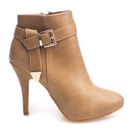 Elegantní boty na vysokém podpatku 6-148 Khaki zelený
