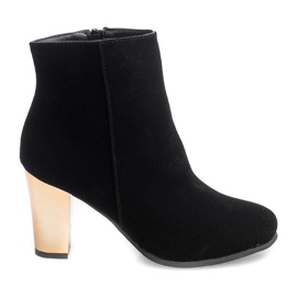 Boty na podpatku B2908 černé černý