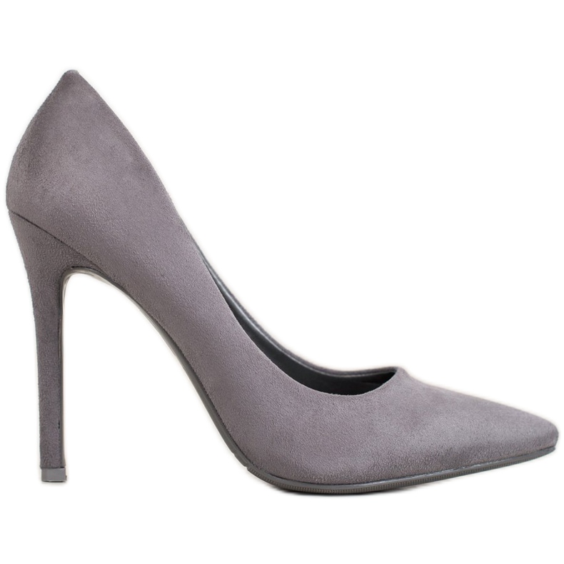 Small Swan Semišové lodičky na podpatku šedá