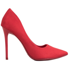 Small Swan Červené jehly se semišem červený