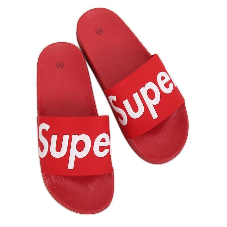 Červená Dámské červené pantofle CK110 Červené