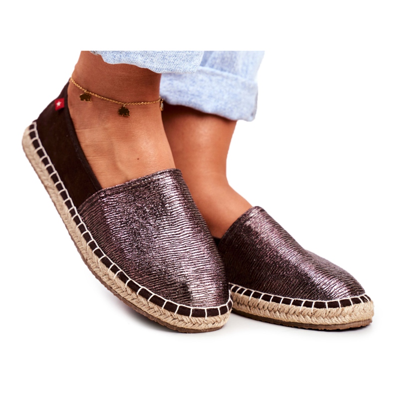 Dámské espadrilky pletené podešve hnědé Big Star DD274A146 hnědý