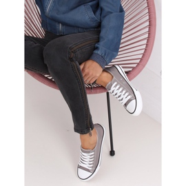 Šedé klasické dámské tenisky JD05P Grey šedá