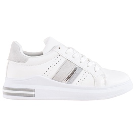 SHELOVET Tenisky se semišovými vložkami bílý