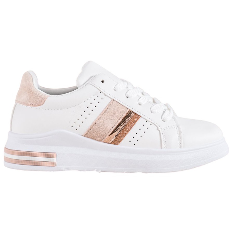 SHELOVET Tenisky se semišovými vložkami bílý