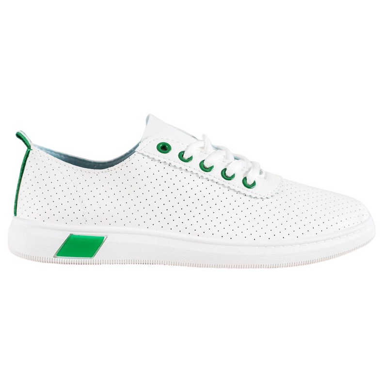 SHELOVET Prolamované tenisky s eko kůží bílý