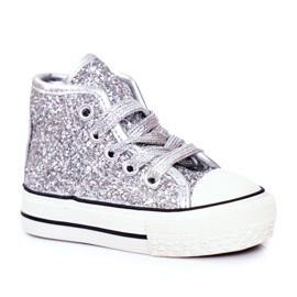 FRROCK Dětské tenisky High Shiny Silver Ally stříbrný FRROCK Dětské tenisky High Shiny Silver Ally stříbrný