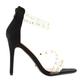 Sandály se silikonovým páskem černé NF-25P Black černá