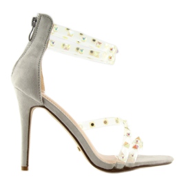 Sandály se silikonovým páskem NF-25P Grey šedá Sandály se silikonovým páskem NF-25P Grey šedá