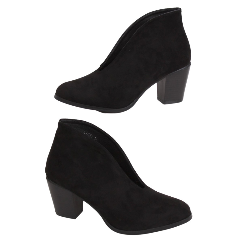 Černé kozačky se štěrbinou černé NS128P Black černá Černé kozačky se štěrbinou černé NS128P Black černá