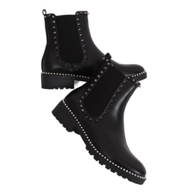 Černé Chelsea boty s cvočky černé NC826 Black černý