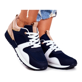 EVE Dámské sportovní boty Navy Blue Golden Clementine Elements bílý námořnická modř zlatý