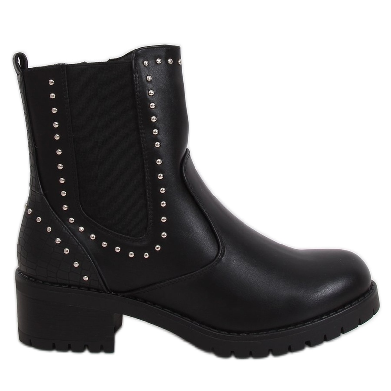 Černé boty pro ženy s cvočky UL309 Black černá