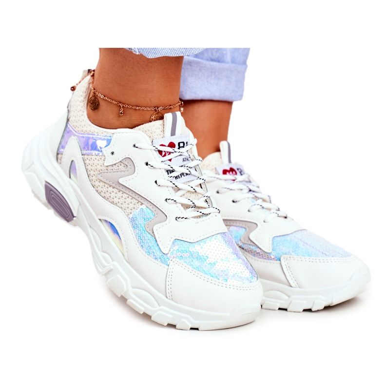 Dámské sportovní boty Lu Boo White Dazzle Me bílý vícebarevný