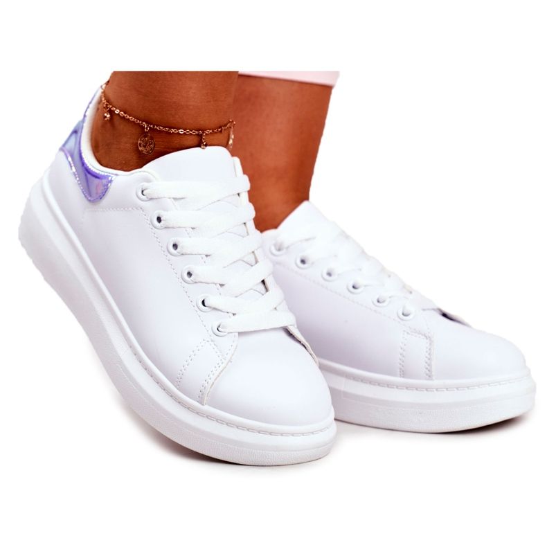 Dámská sportovní obuv Lu Boo bílá metalická modrá Matilda bílý modrý