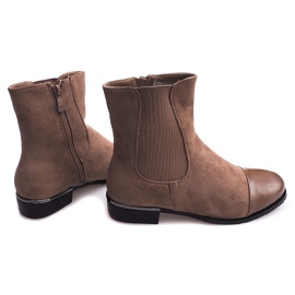Khaki semišové boty XF220 se zipem zelený
