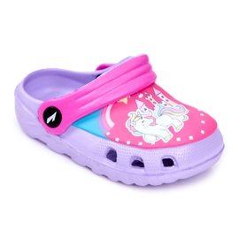 Dětské pantofle Pěnové Crocs Violet Ponies Pony fialová