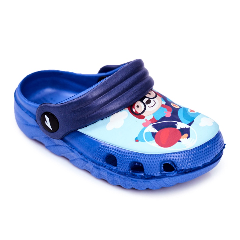 Dětské pantofle Pěnové Crocs Blue Teddy Bear Pilot SuperFly modrý