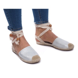 Sandály Espadrilles Ballerinas Ballerinas 30550 Silver stříbro šedá