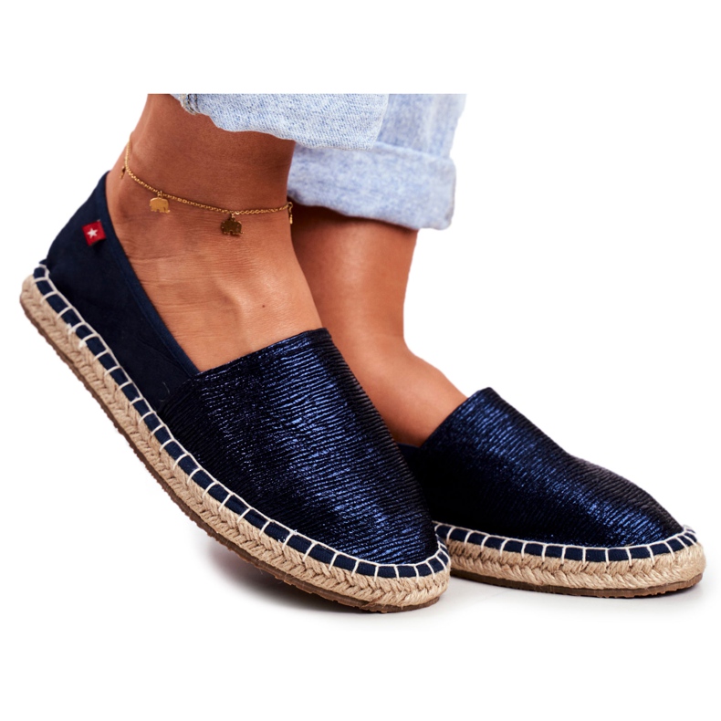 Dámská espadrilová pletená podrážka Navy Blue Big Star DD274A147 námořnická modrá