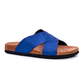 Pánské pantofle Big Star Navy Blue DD174602 námořnická modř modrý
