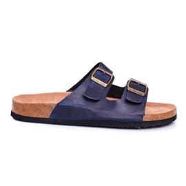 Pánské pantofle se sponami Big Star Dark Navy Blue DD174604 námořnická modř