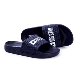 Dětské pantofle Big Star Navy Blue Prošívané GG374802 válečné loďstvo